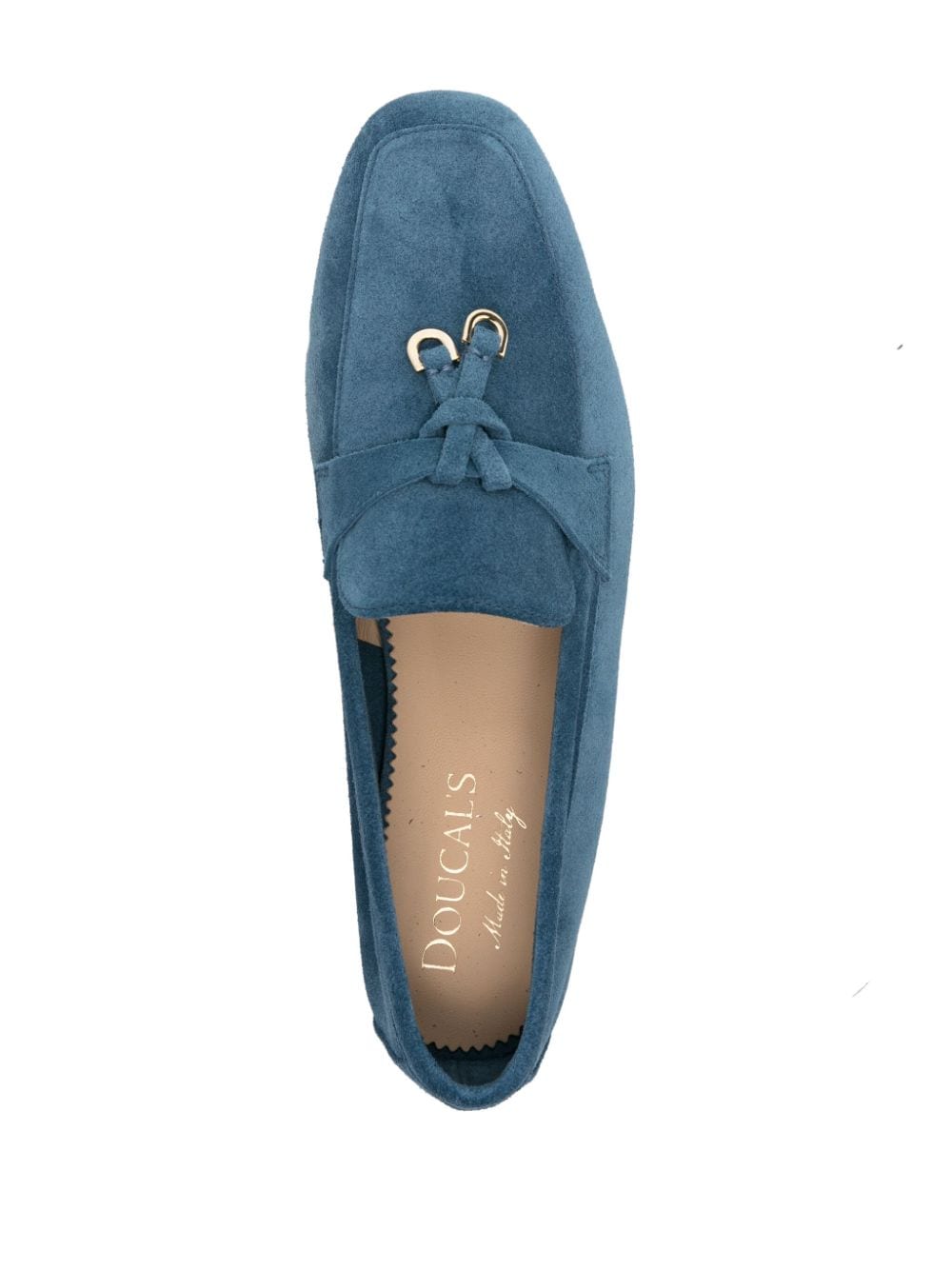 Shop Doucal's Knot-detail Suede Loafers In Blue
