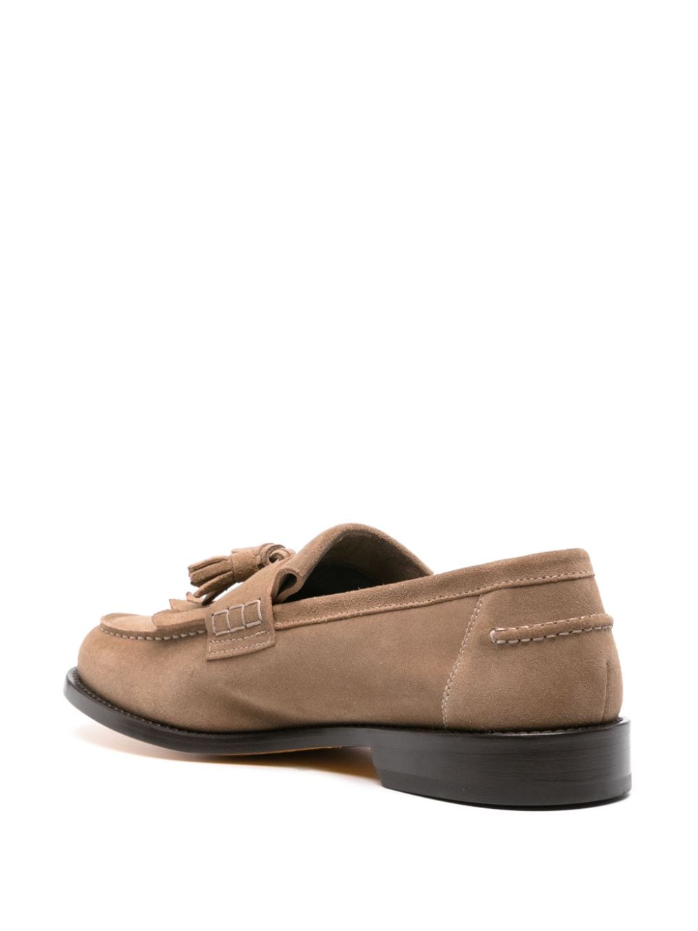Shop Doucal's Fringed Tassel-detail Suede Loafers In Brown