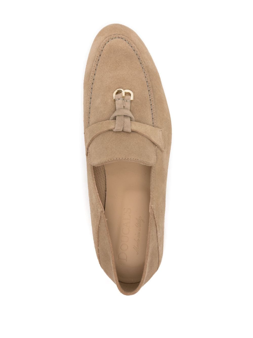 Shop Doucal's Knot-detail Suede Loafers In Neutrals