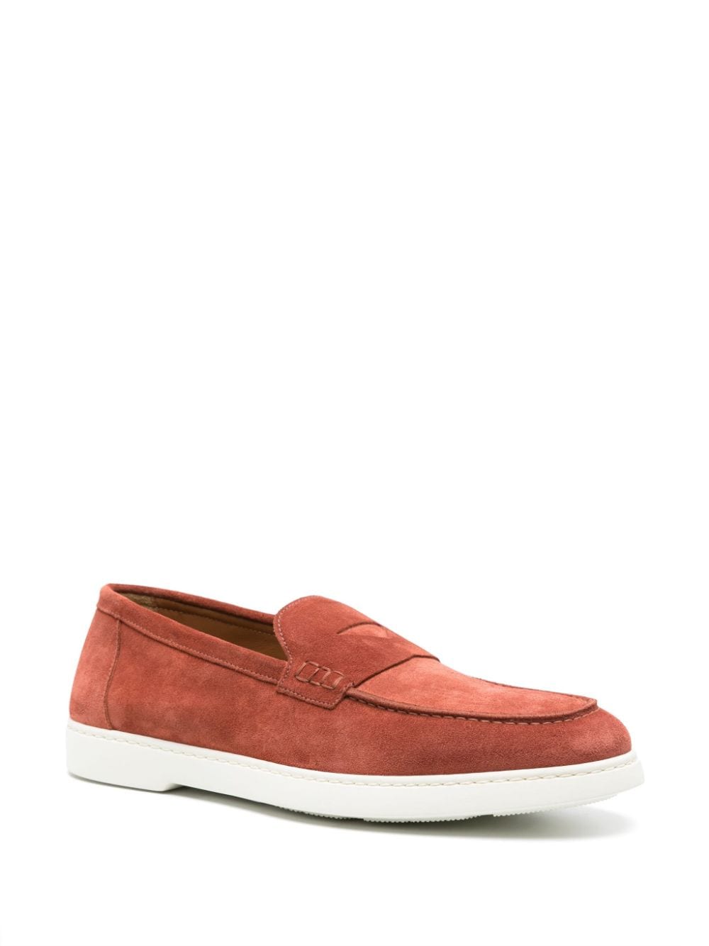 Shop Doucal's Suede Penny Loafers In Brown