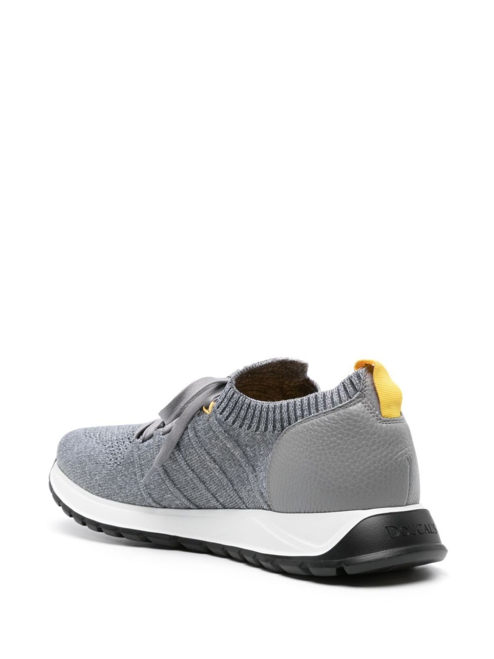 Shop Doucal's Mélange Knitted Sneakers In Grey