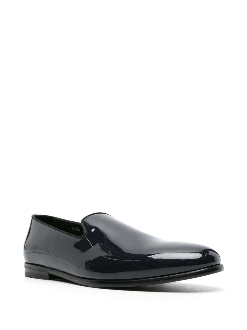 Shop Doucal's Almond-toe Leather Loafers In Blue