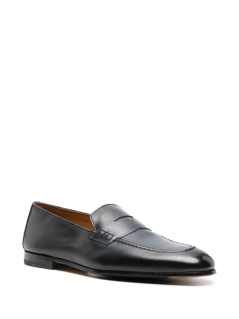 Shop Doucal's Penny-slot Patent Leather Loafers In Blue