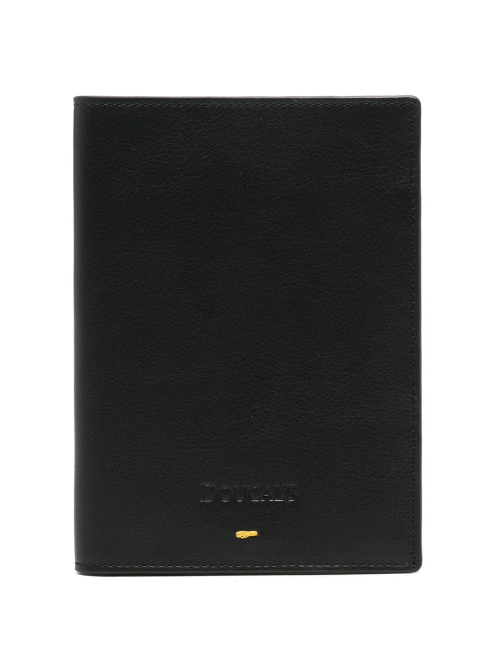Doucal's logo-debossed leather passport holder - Nero