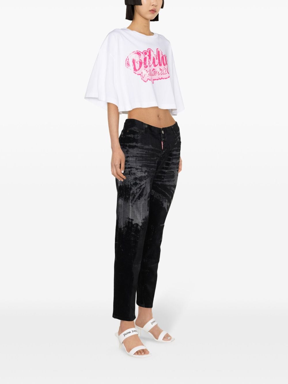 Shop Dsquared2 Jennifer Low-rise Skinny Jeans In Black