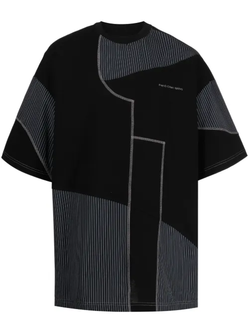 T-shirt en coton à empiècements - Feng Chen Wang - Modalova