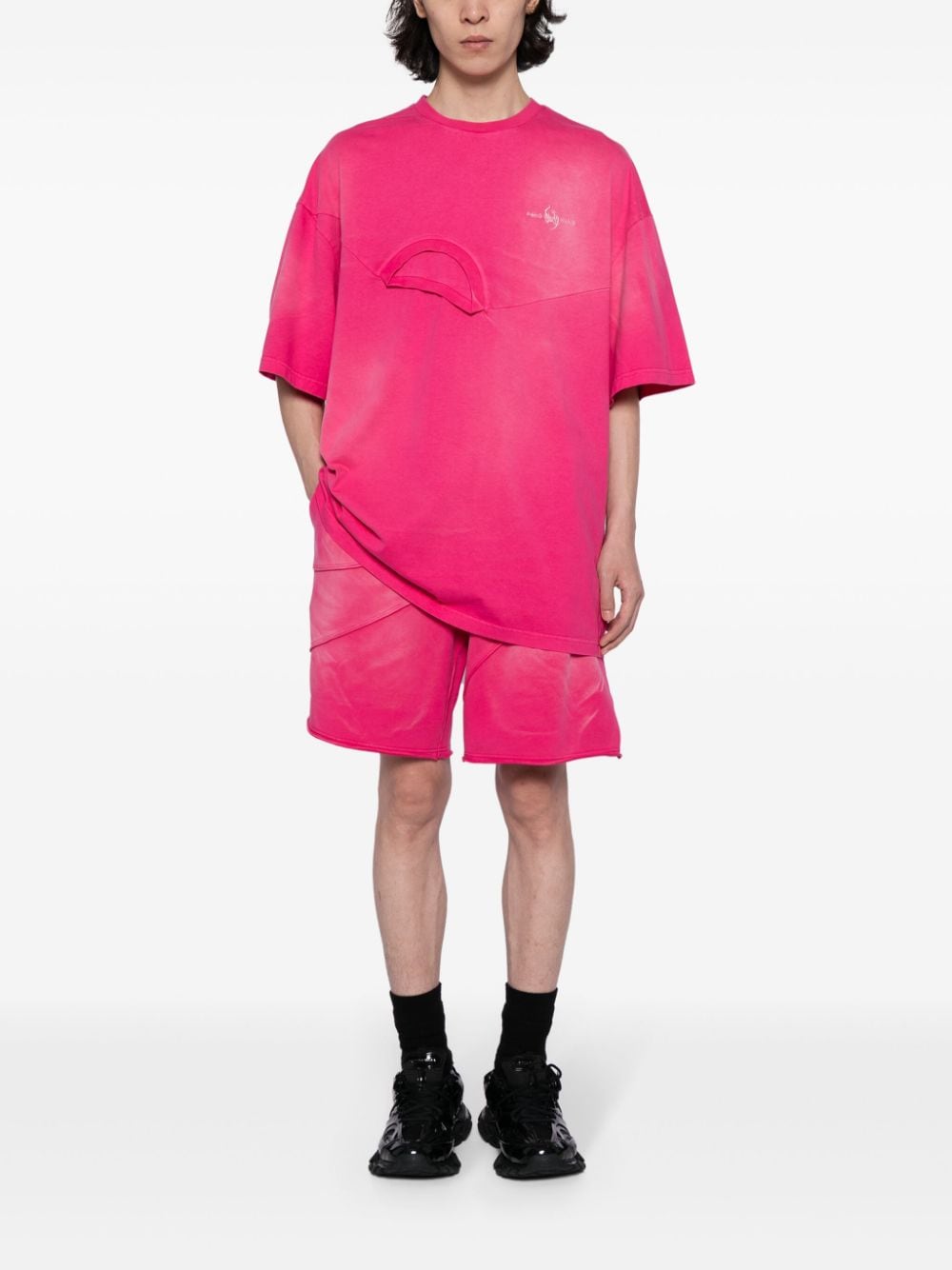 Shop Feng Chen Wang Drawstring Cotton Shorts In Pink
