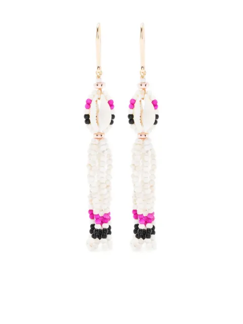 ISABEL MARANT beaded-trim shell earrings