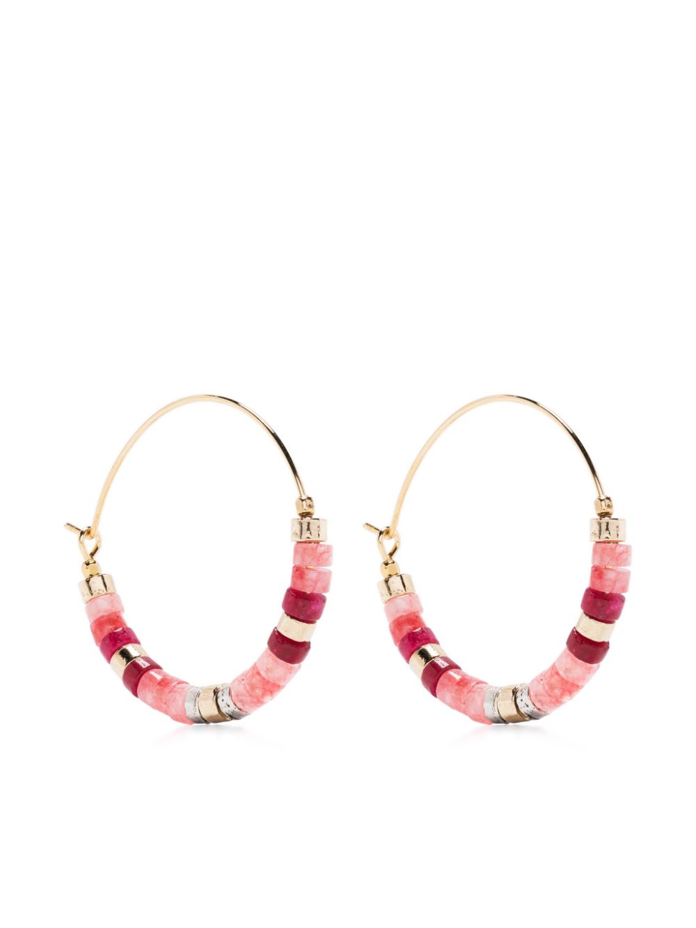 Isabel Marant Beaded Hoop Earrings In Multi