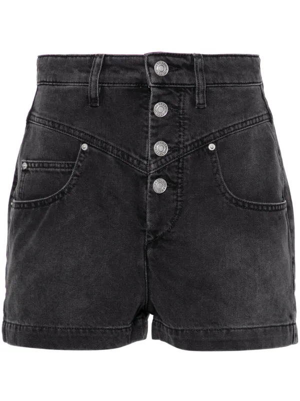 【送料&関税込】Isabel Marant jovany Black Denim Shorts Black Jovany Denim Shorts by Isabel Marant Etoile on Sale