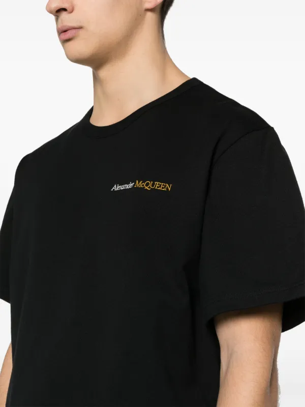Alexander McQueen embroidered-logo Cotton T-shirt | Black