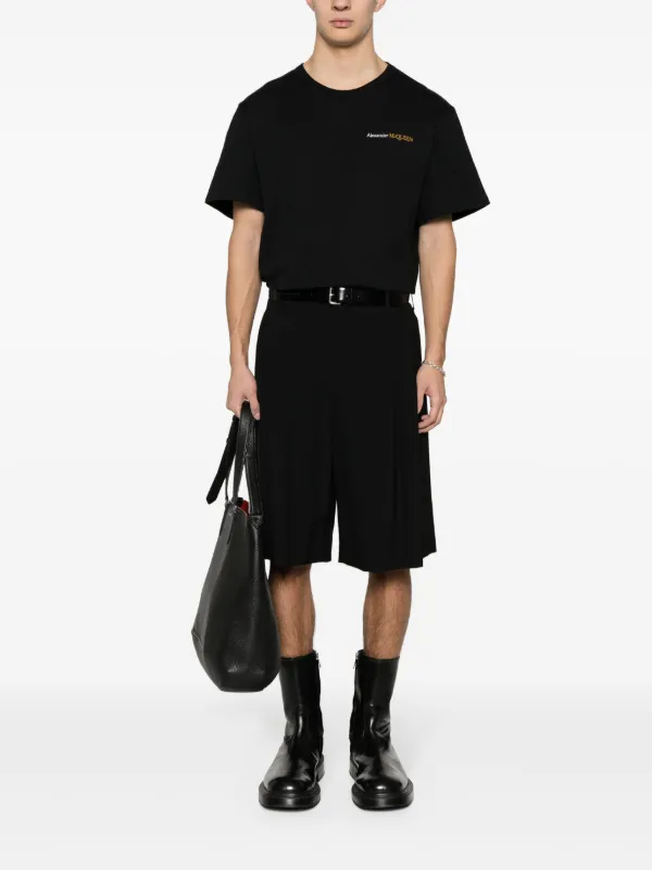 Tシャツ・カットソー alexander mcqueen Embroidered cotton shirt Alexander McQueen logo-embroidered Cotton T-shirt | White
