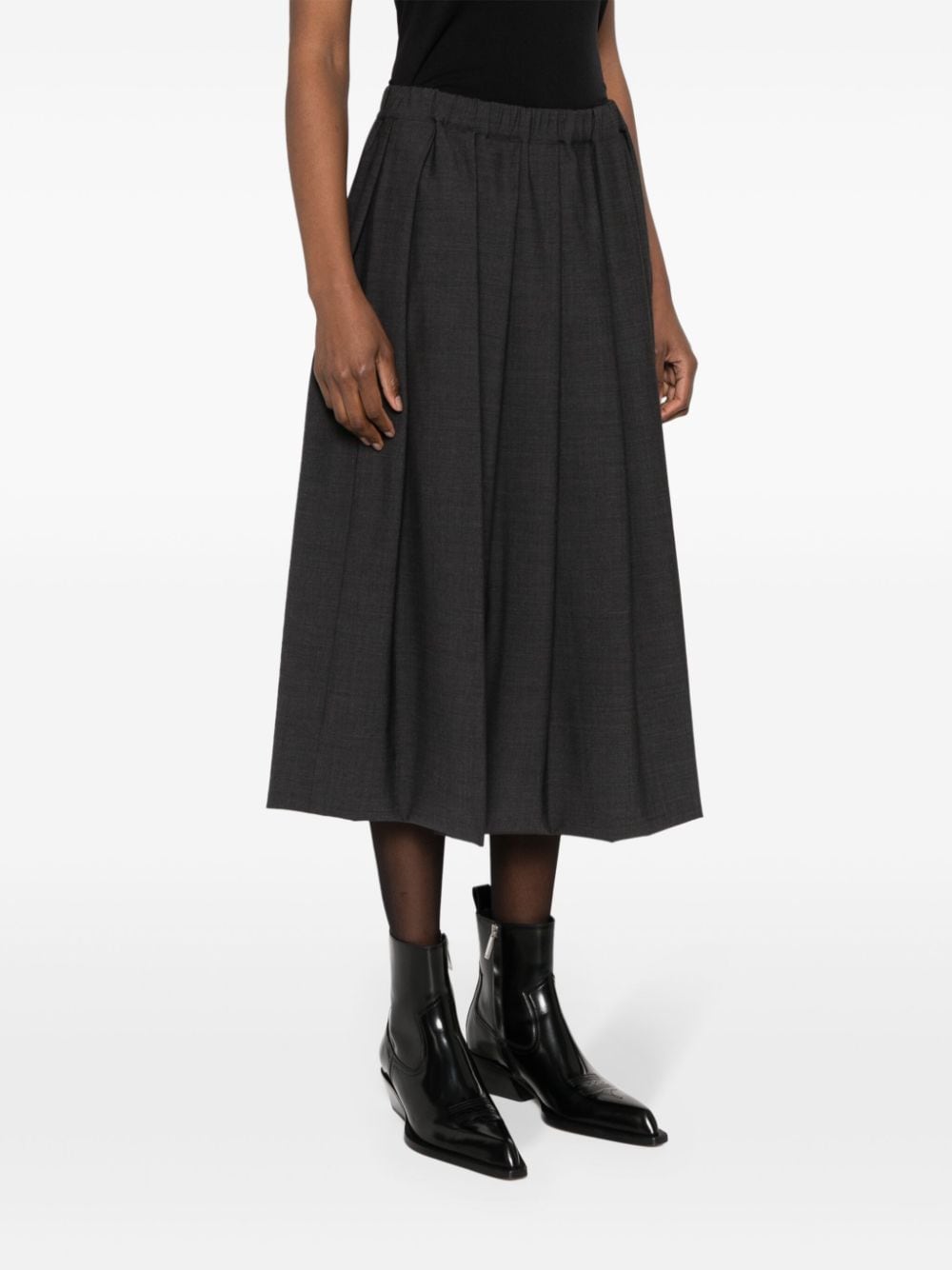 Shop Fabiana Filippi Pleated Midi Skirt In Grey