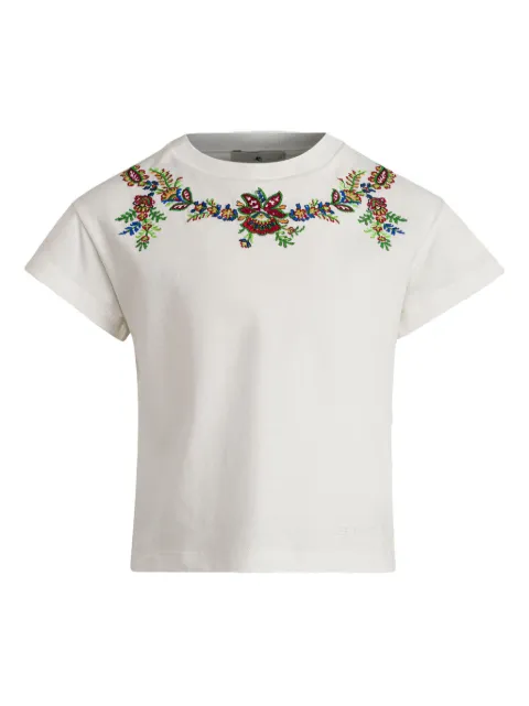 ETRO KIDS t-shirt en coton à fleurs brodées