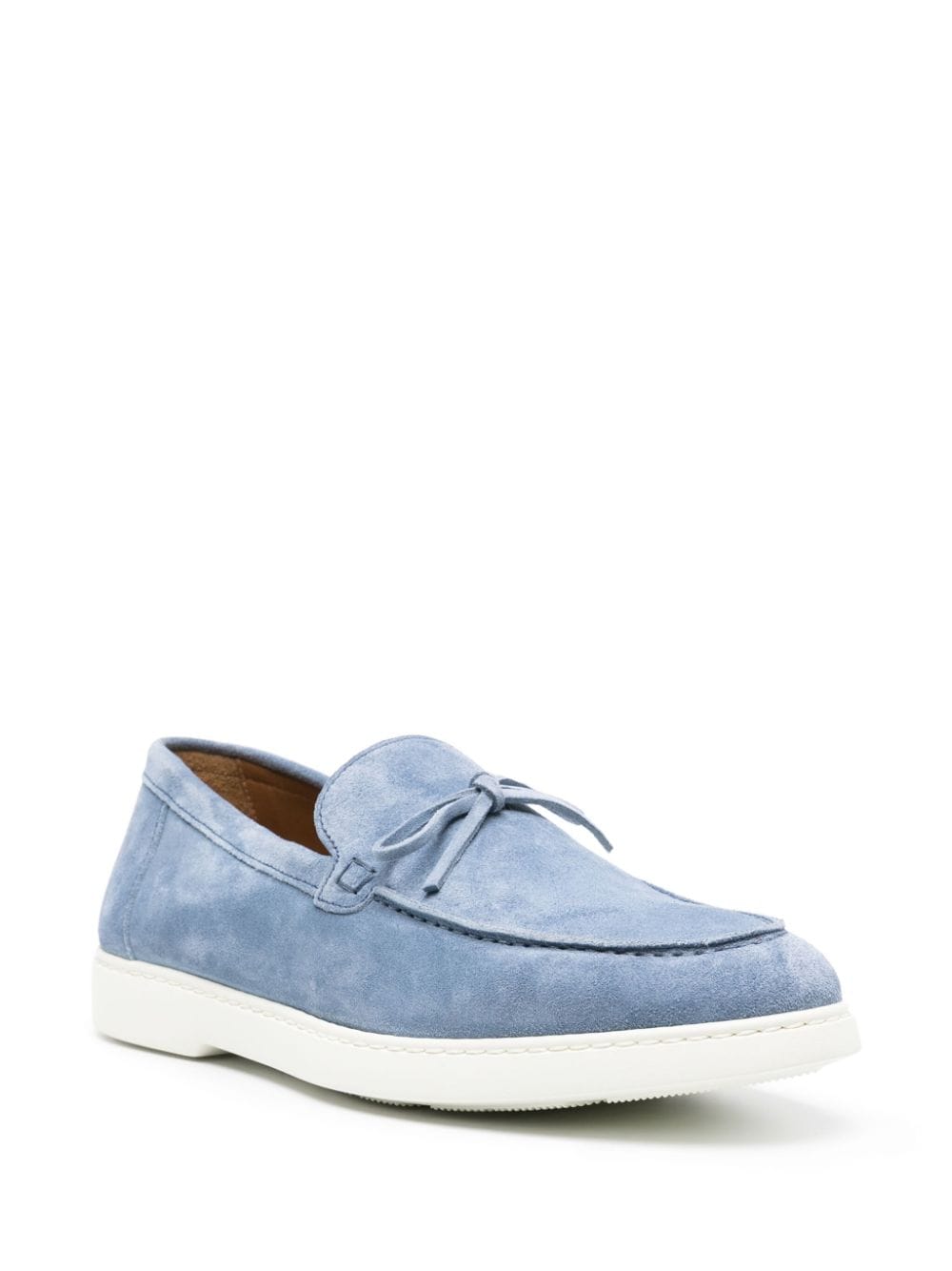Shop Doucal's Lace-up Suede Loafers In Blue