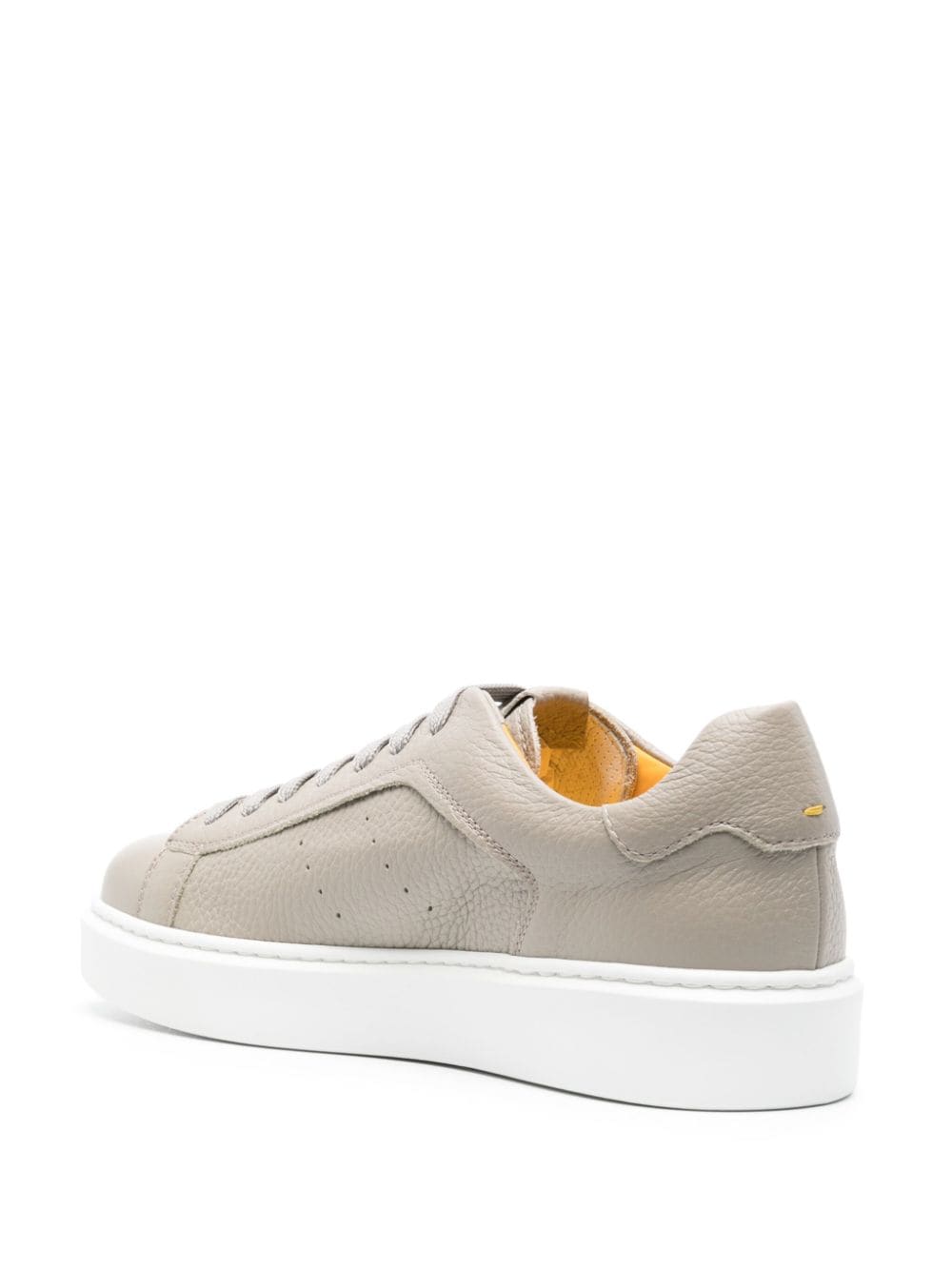 Shop Doucal's Lace-up Leather Sneakers In Grey