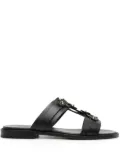 Doucal's strap-detailing leather slides - Black