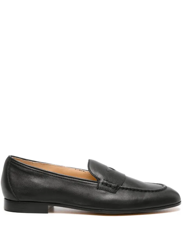Doucal's Penny-slot Leather Loafers in Black