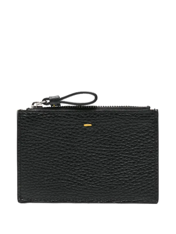 Doucal's Logo-debossed Leather Card Holder in Black
