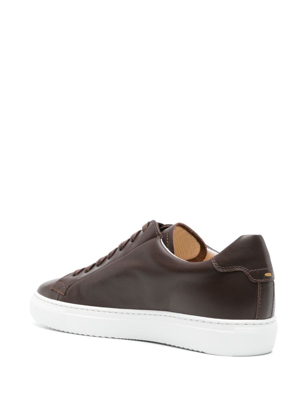 Shop Doucal's Lace-up Leather Sneakers In Brown