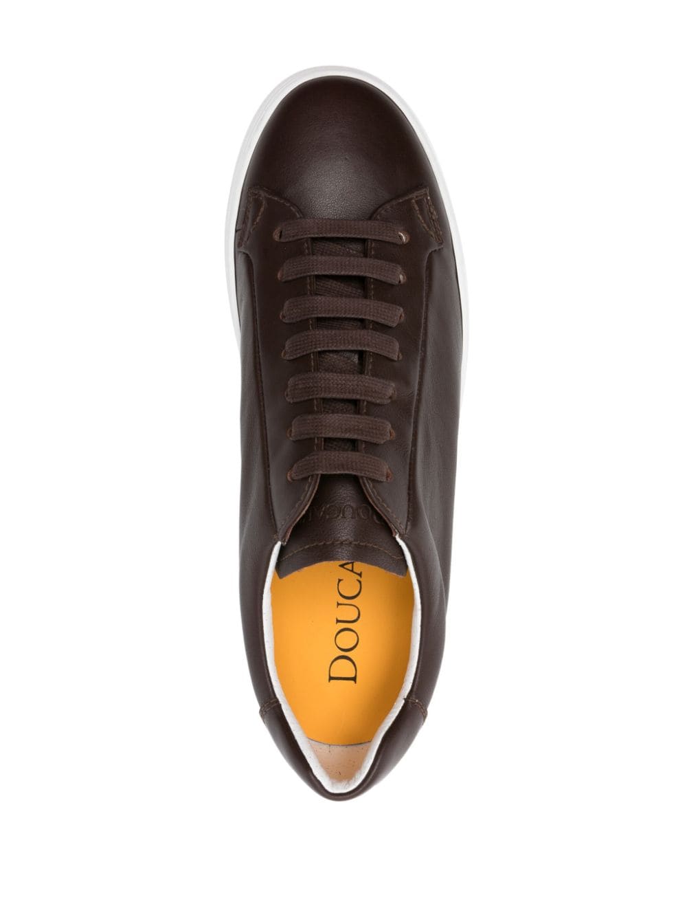 Shop Doucal's Lace-up Leather Sneakers In Brown