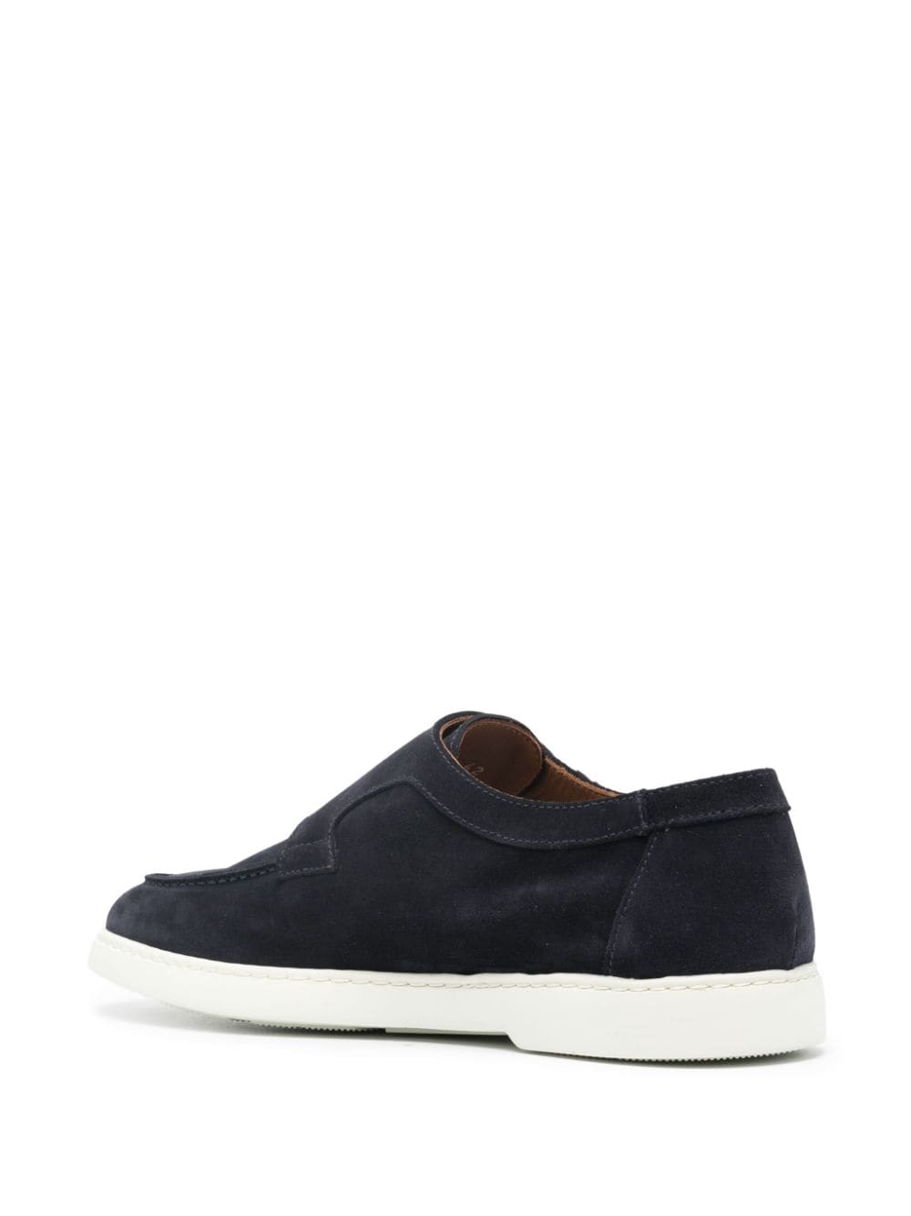 Shop Doucal's Double-buckle Suede Loafers In Blue