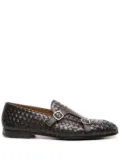 Doucal's interwoven leather Monk shoes - Brown