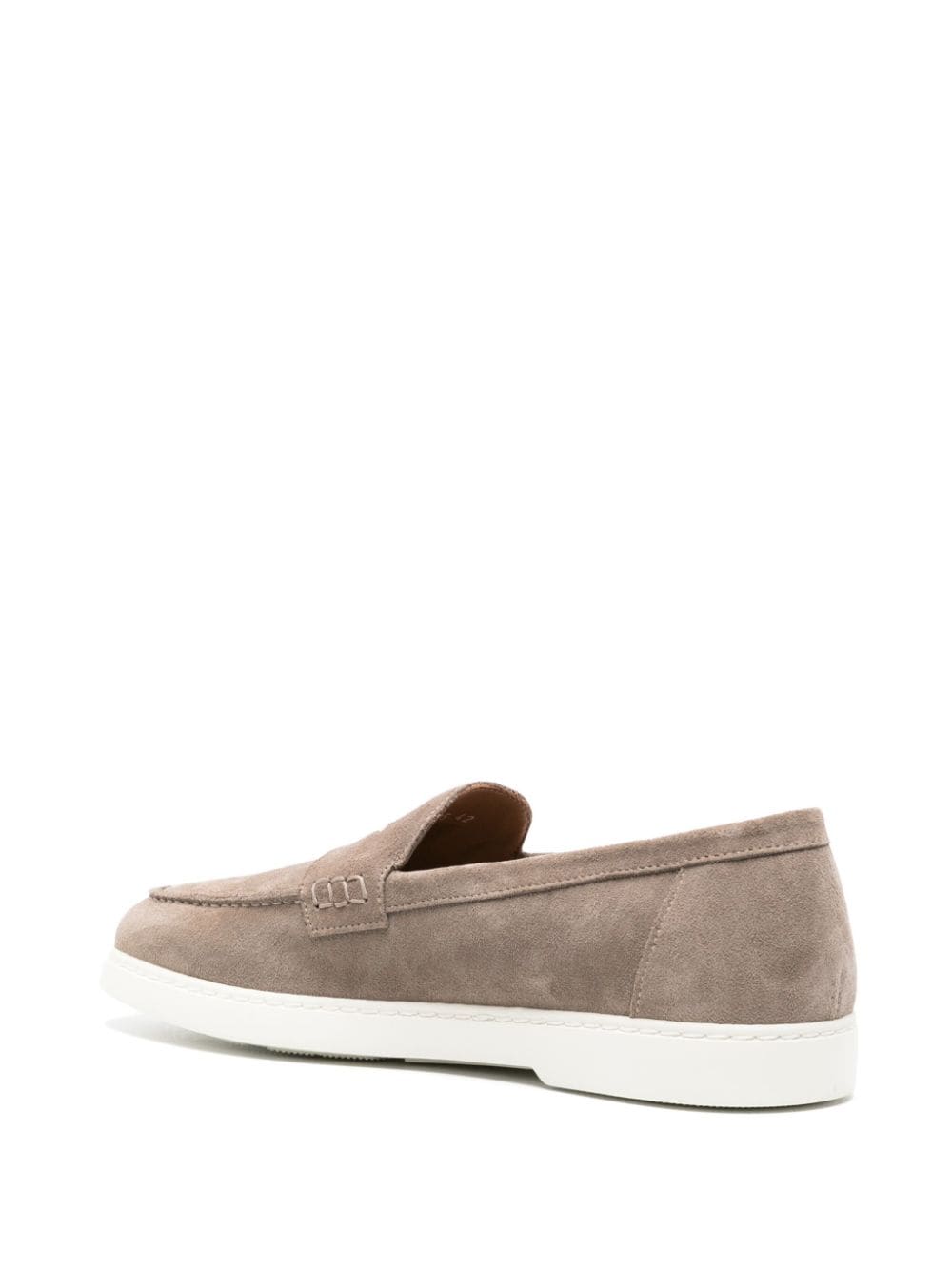Shop Doucal's Penny-slot Suede Loafers In Grau