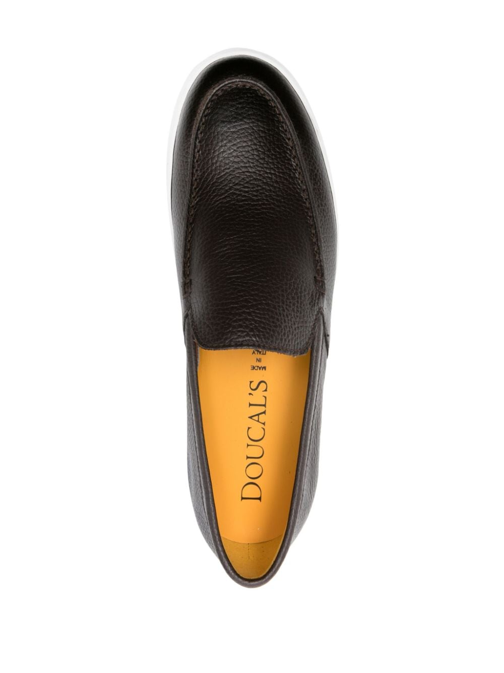 Shop Doucal's Slip-on Leather Loafers In Brown
