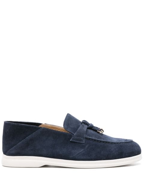 Doucal's knot-detail suede loafers