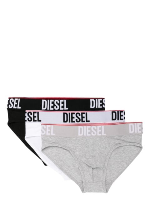 Diesel logo-waistband briefs (pack of three)