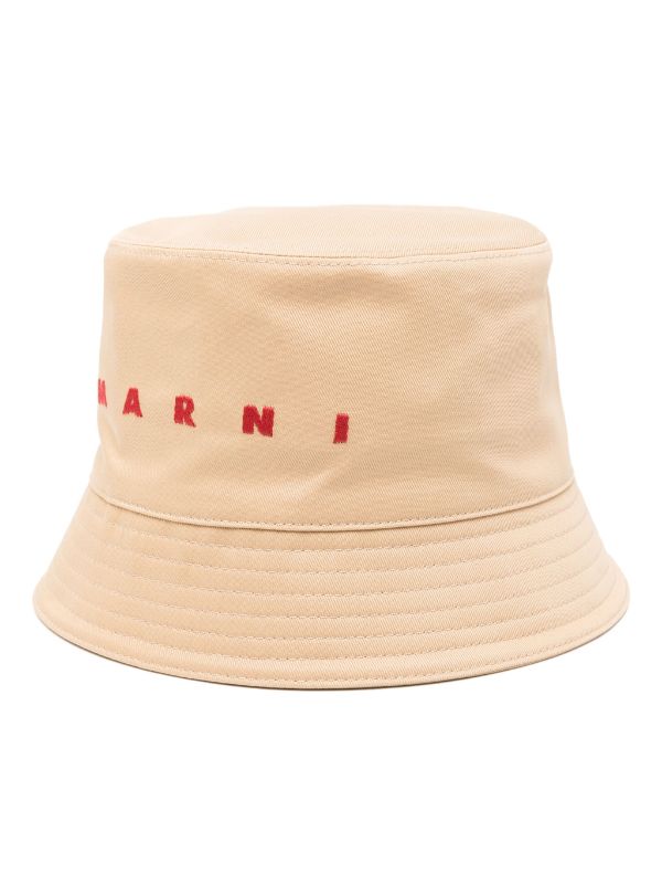 Marni logo-embroidered Cotton Bucket Hat - Farfetch