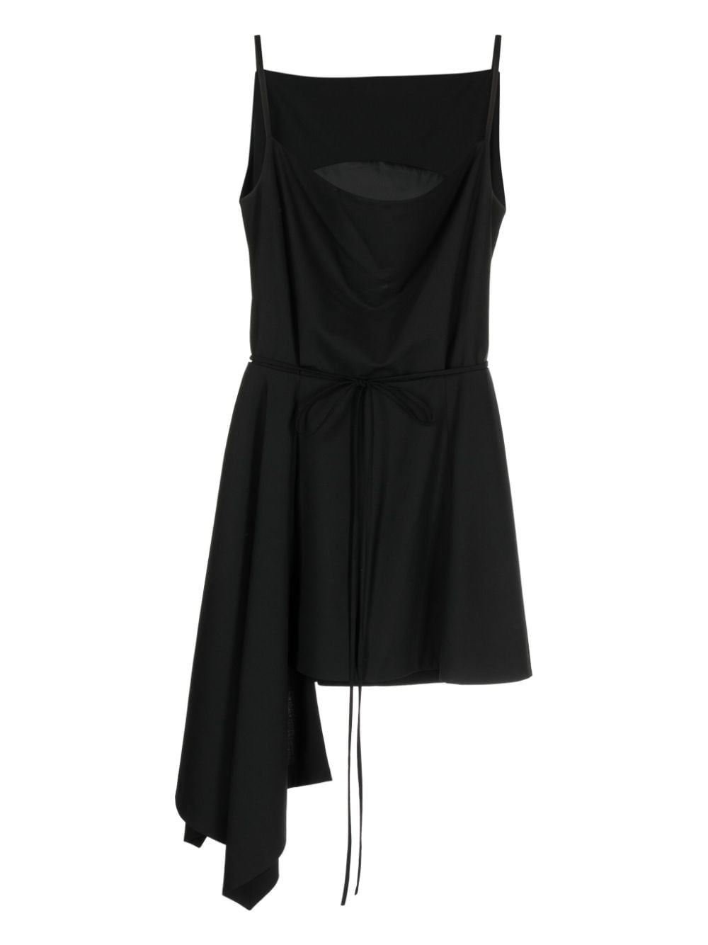 Juun.J asymmetric-hem sleeveless minidress - Zwart