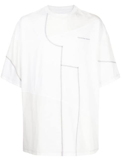 Feng Chen Wang panelled cotton T-shirt