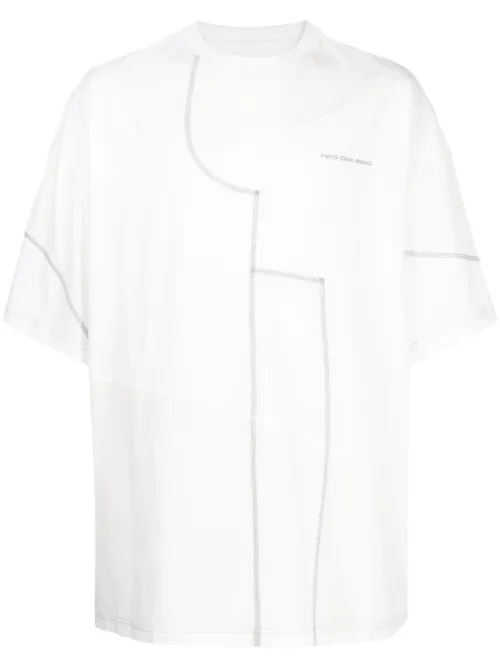 T-shirt en coton à empiècements - Feng Chen Wang - Modalova
