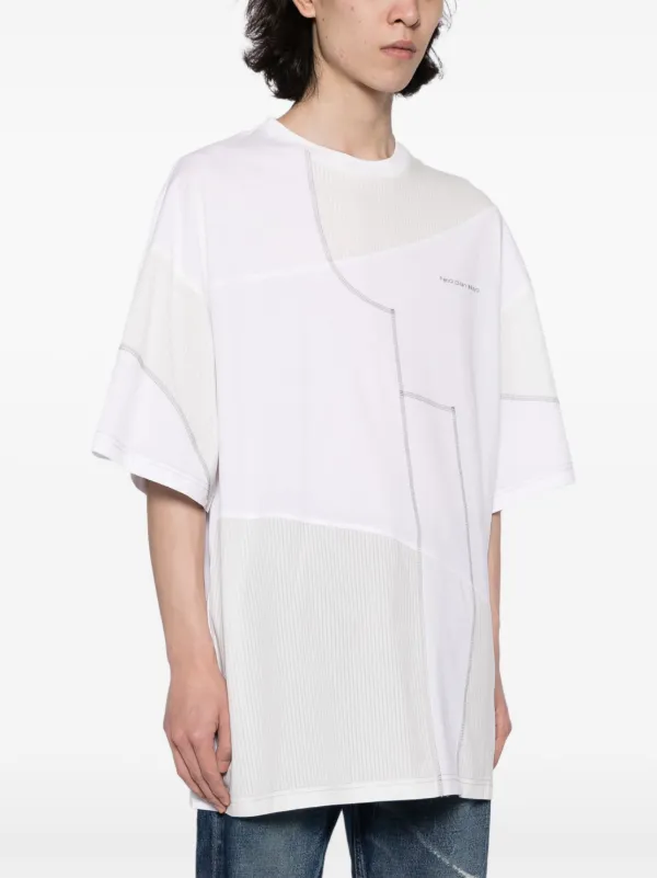 Feng Chen Wang パネル Tシャツ - Farfetch FENG CHEN WANG ブラック パネル ジーンズ M