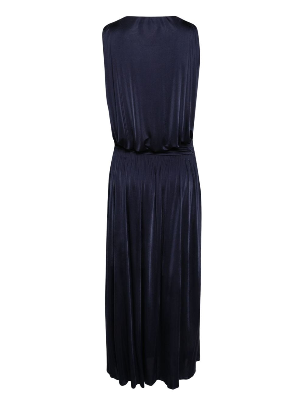 Shop Semicouture V-neck Wrap Maxi Dress In Blue