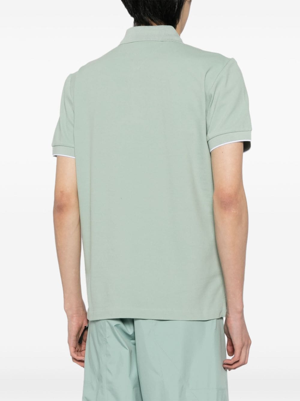 Shop Alpha Tauri Logo-appliqué Piqué Polo Shirt In Green