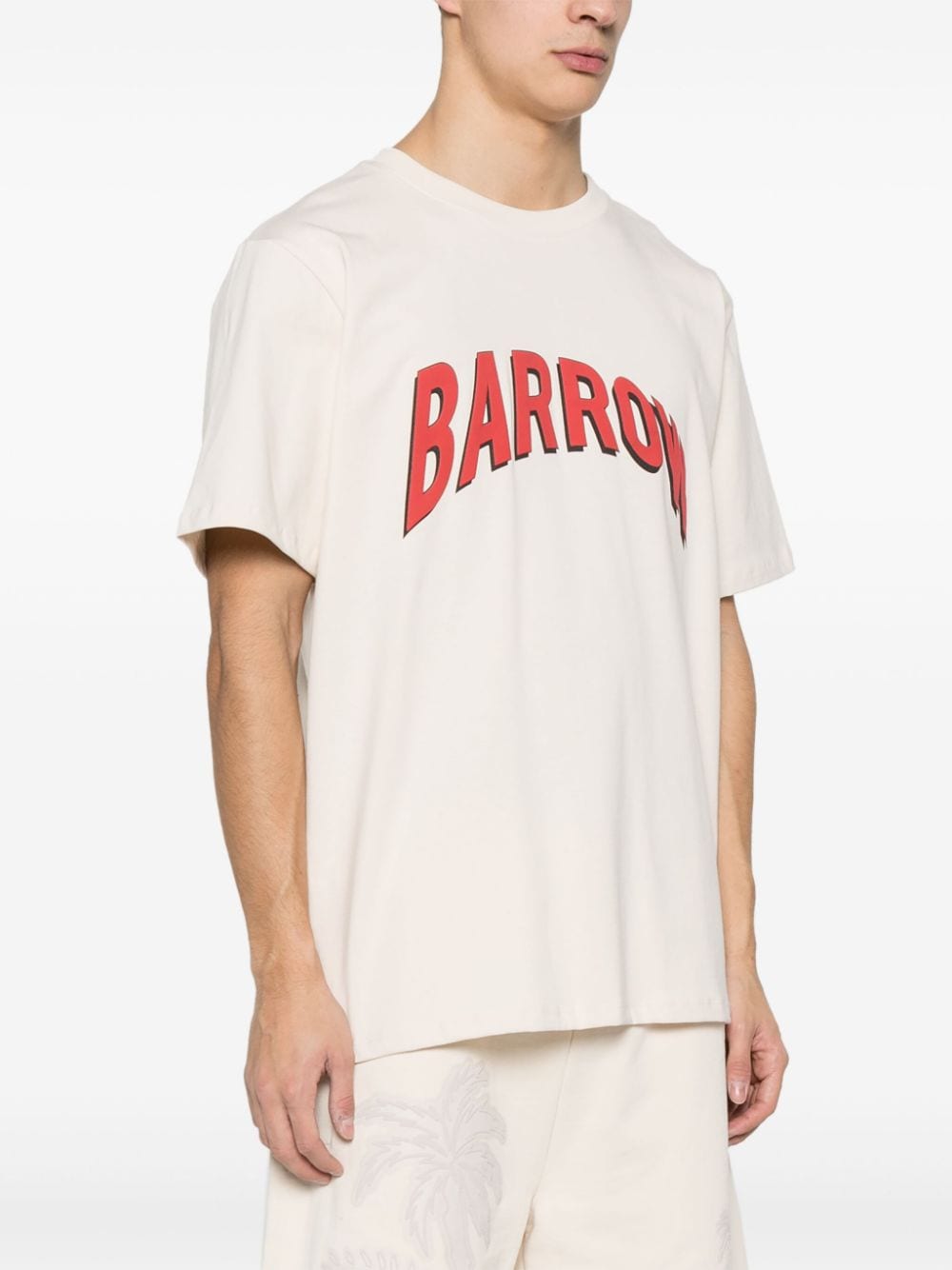 Shop Barrow Logo-print T-shirt In Neutrals