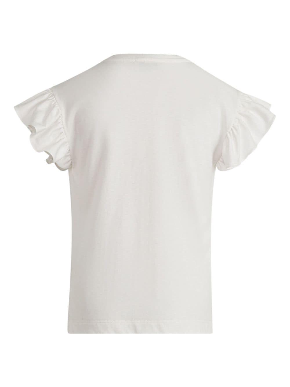 Shop Etro Ruffle-sleeve Cotton T-shirt In 白色