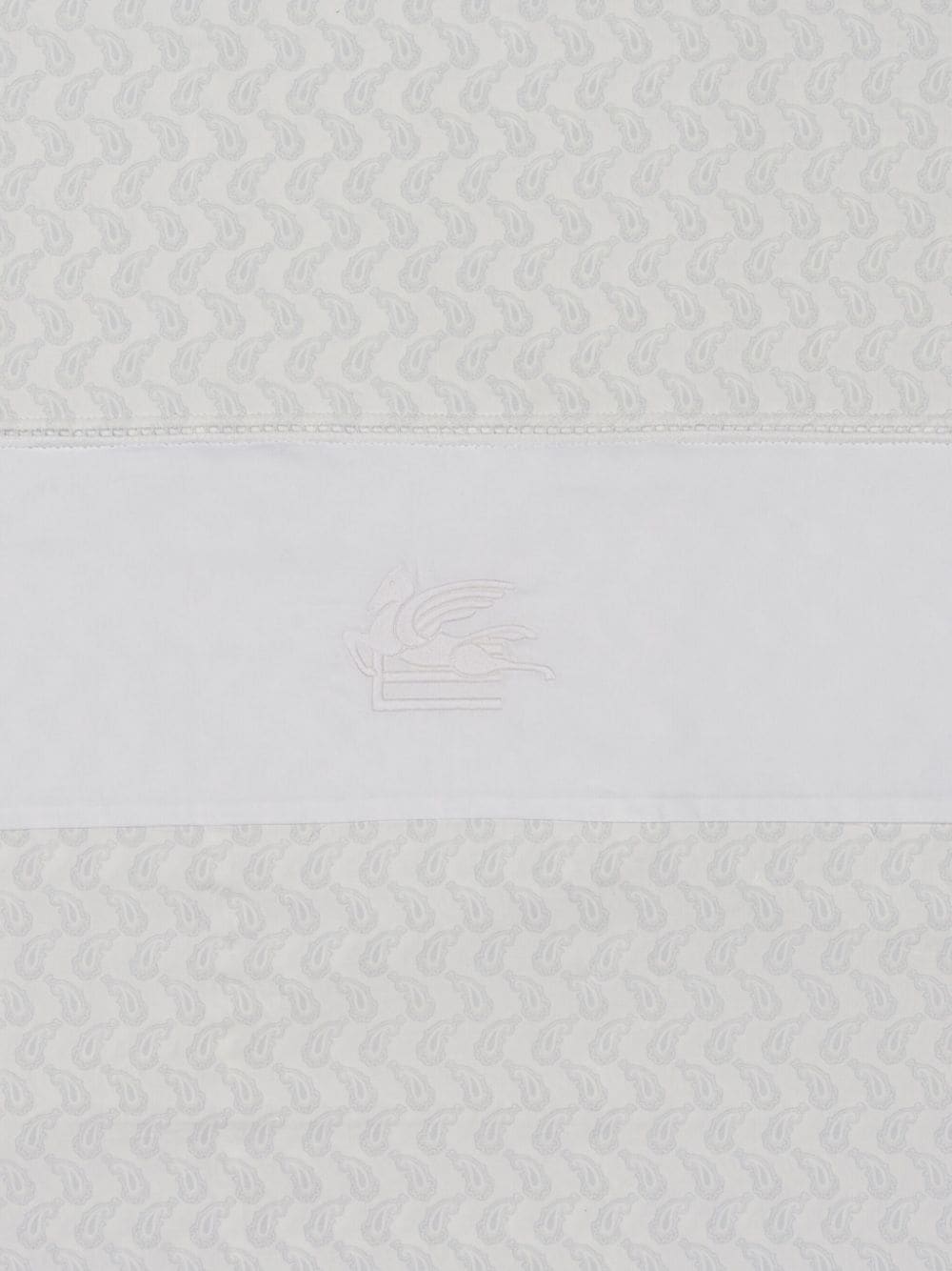 Shop Etro Pegaso-embroidered Cotton Bedding Set In Grey