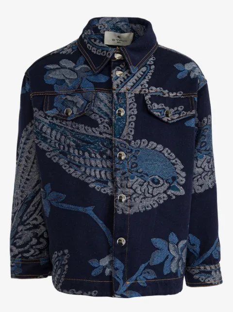 ETRO KIDS surchemise à motif en jacquard