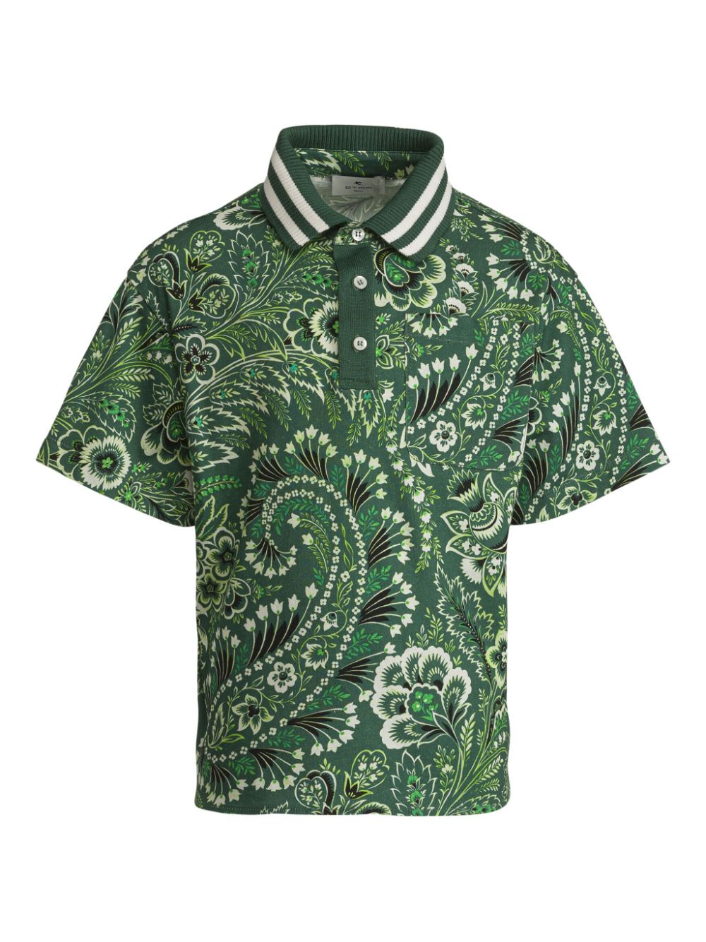 ETRO KIDS paisley-print polo shirt - Verde