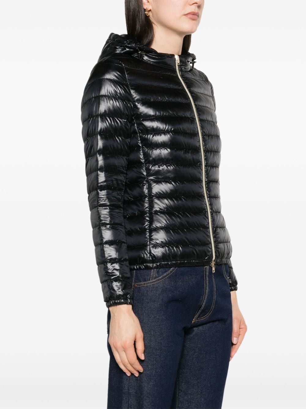 Shop Herno Angela Quilted Puffer Jacket In Black