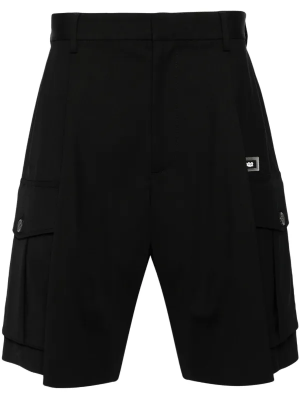 DSQUARED2 Pleated Virgin Wool Cargo Shorts - Farfetch