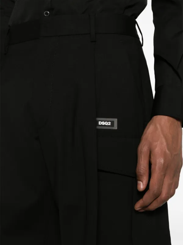 DSQUARED2 Pleated Virgin Wool Cargo Shorts - Farfetch