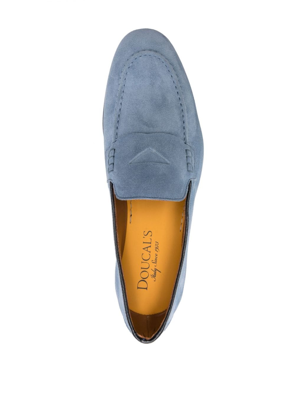 Shop Doucal's Penny-slot Suede Loafers In Blau