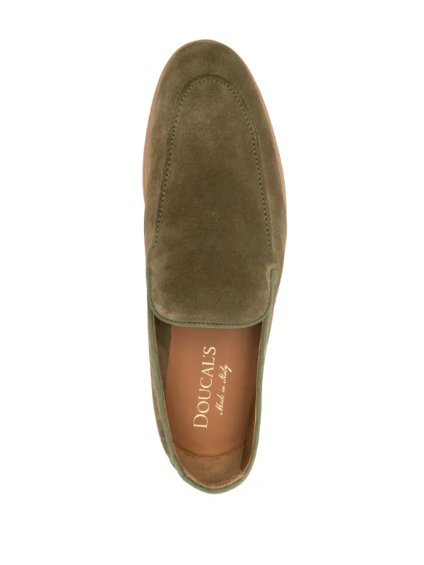 フラットシューズ Doucal's Almond Toe Suede Loafers Doucal's almond-toe Suede Loafers | Green | FARFETCH JO