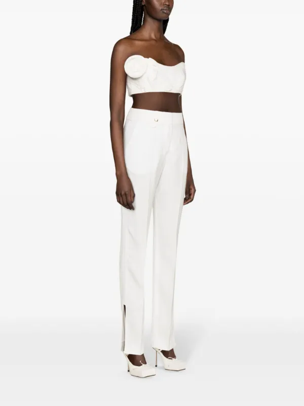 Jacquemus Le Pantalon Tibau straight-leg Trousers | White
