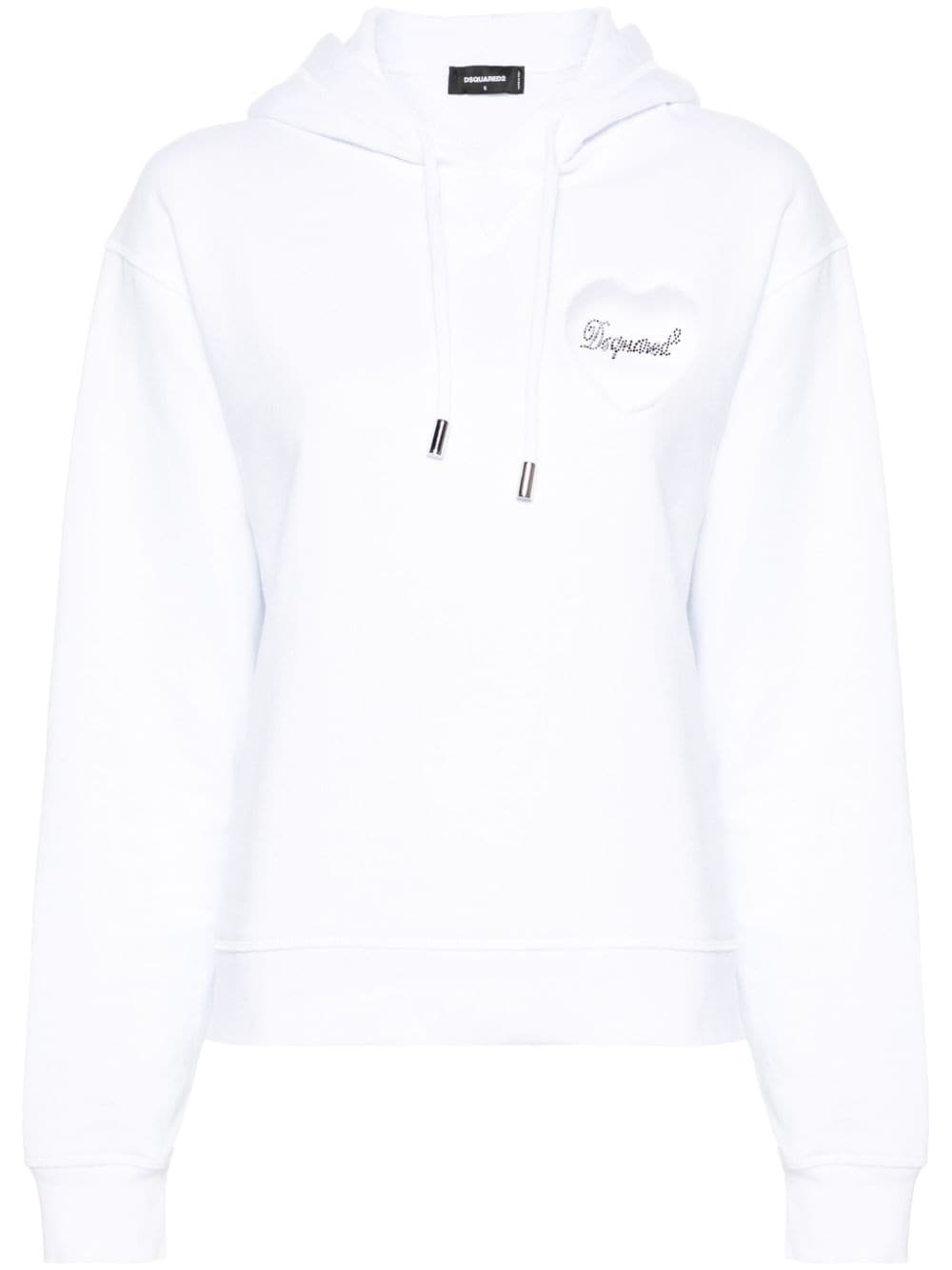 Dsquared2 Cool Fit Cotton Hoodie In White